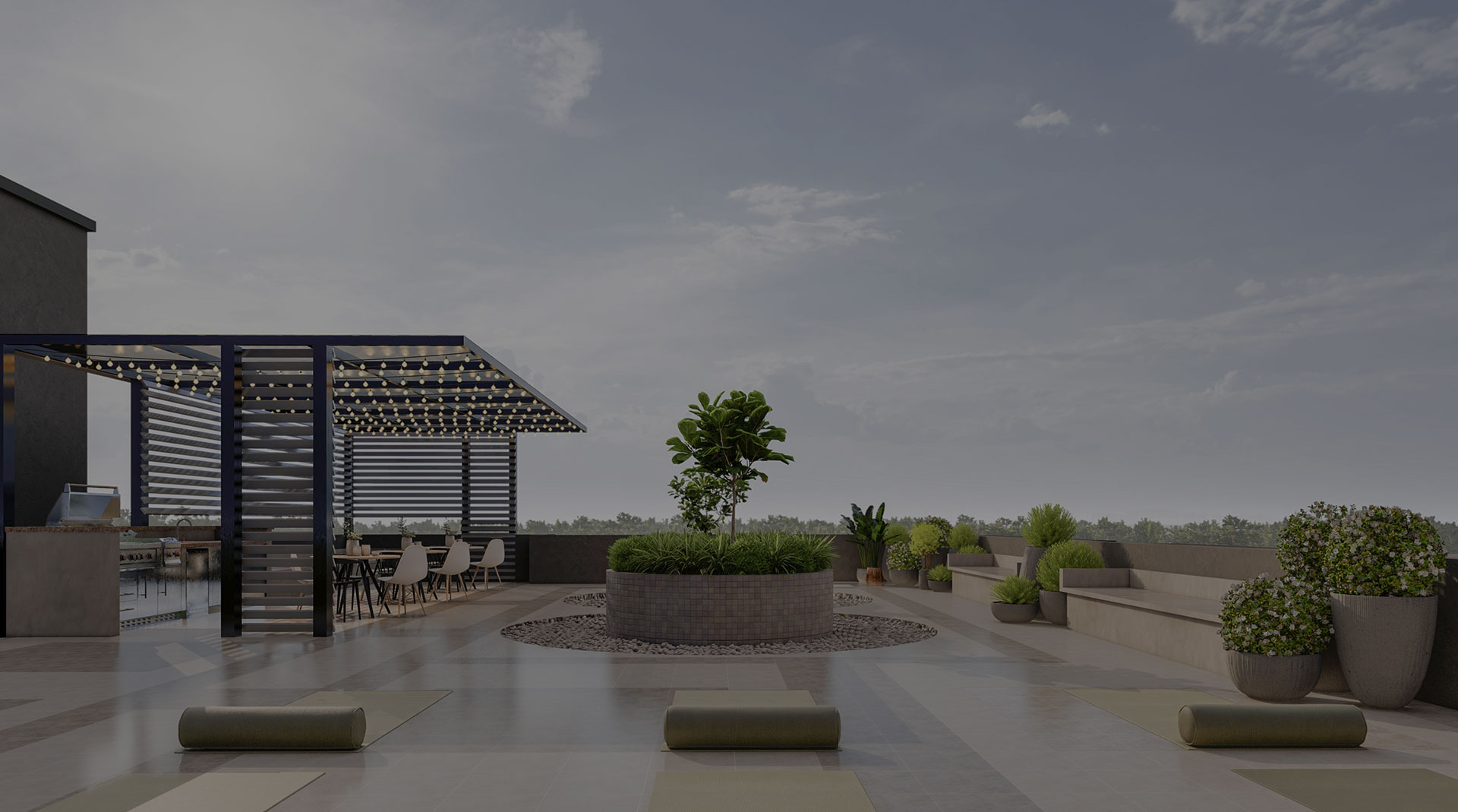 Reflexology Pathway and Rooftop party area 